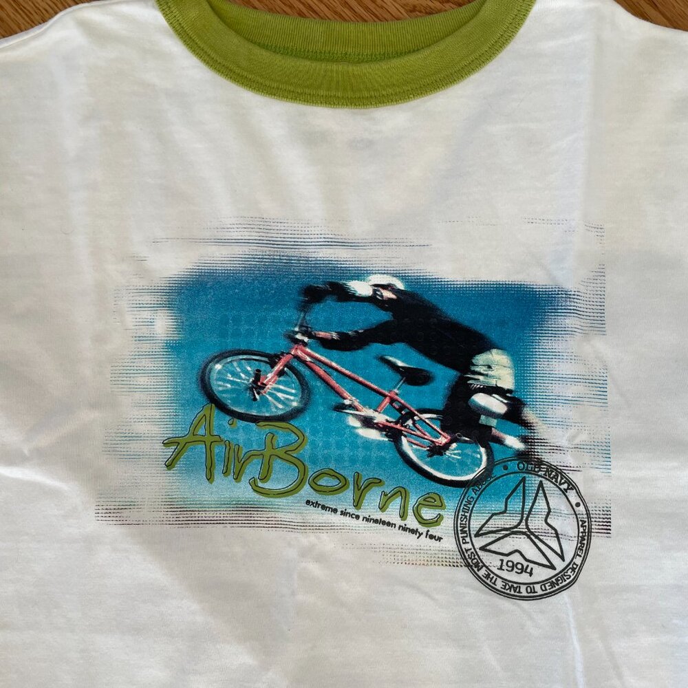Old Navy Boys Graphic 1994 Air Borne Extreme T-Shirt Size L White New